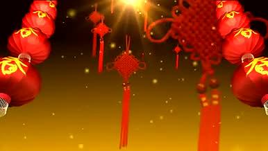 粒子光效灯笼中国结新年背景视频视频的预览图